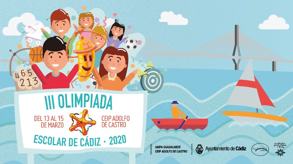 Cartel que anunciará las III Olimpiadas Escolares de Cádiz