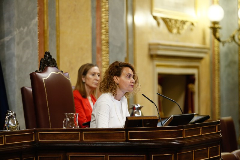La presidenta del Congreso, Meritxell Batet, durante el Pleno