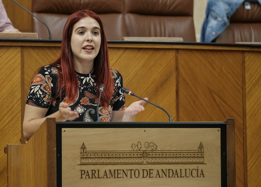 Luz Marina Dorado, del Grupo Adelante, defiende la Proposición no de Ley relativa a celebración del Día del Orgullo LGTBI en los centros educativos andaluces 