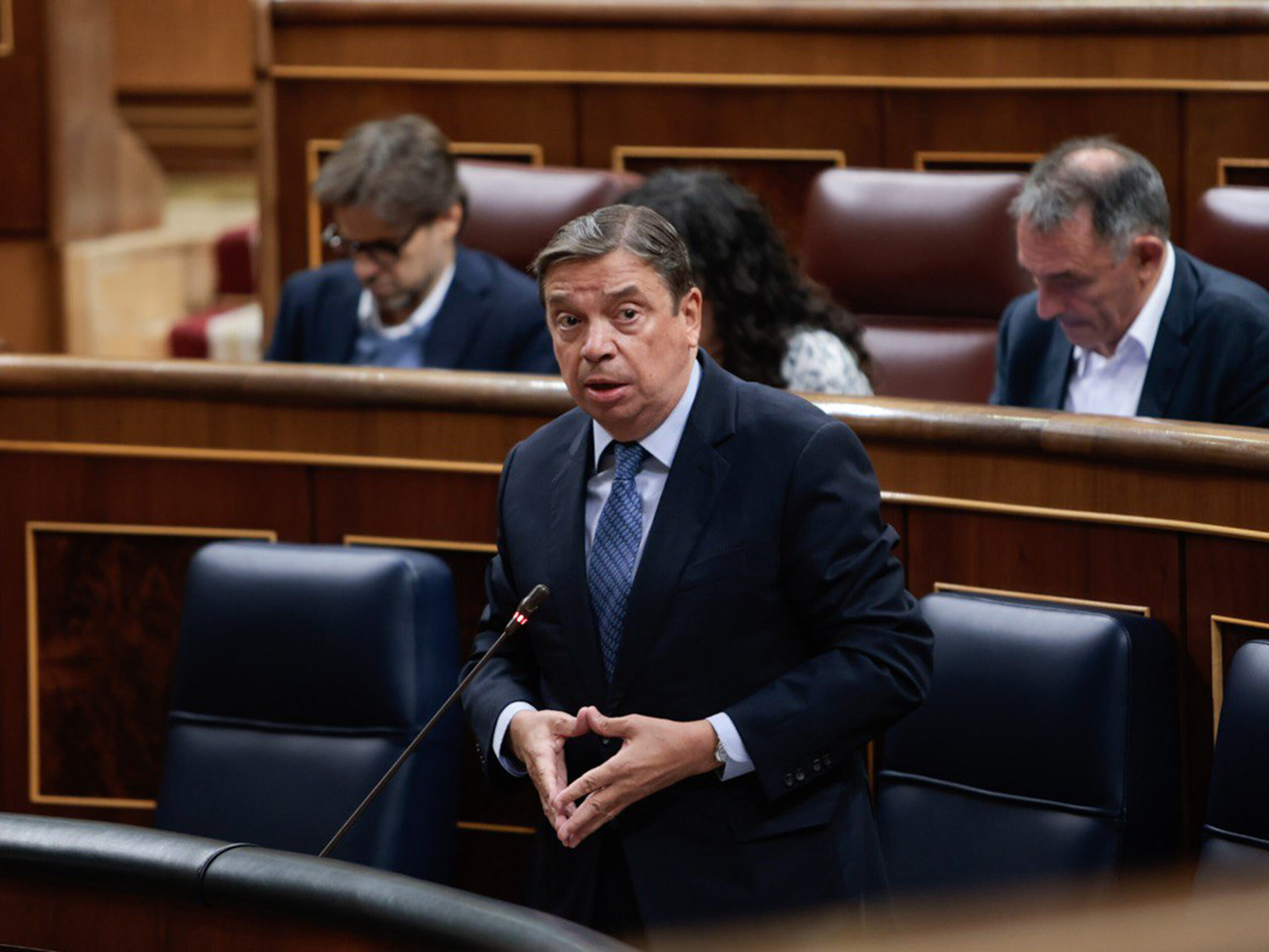 El ministro de Agricultura, Pesca y Alimentación, Luis Planas, durante su intervención en la Sesión de Control al Gobierno